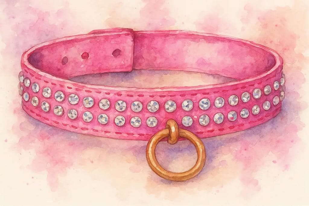 The collar of a sissy sub or female sub.