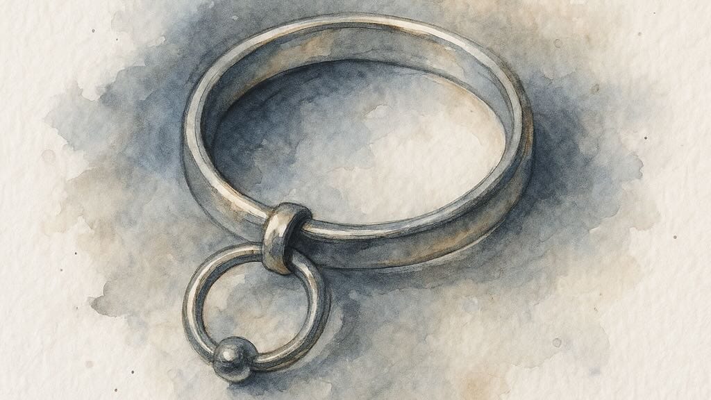 Ring der O, neutrales künstlerisches Wasserfarbenbild.