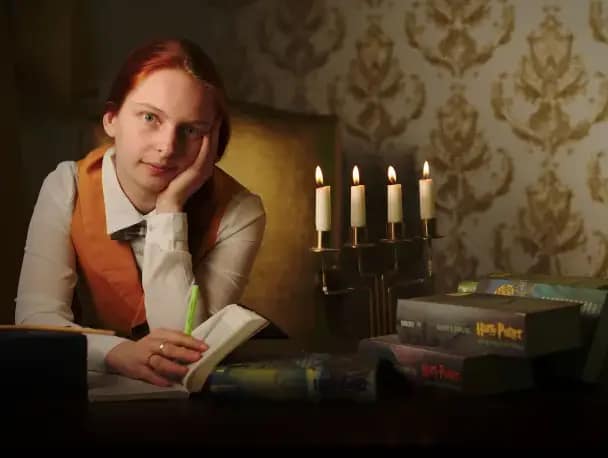Submissive Traumtänzerin Tara from Berlin reading by candlelight