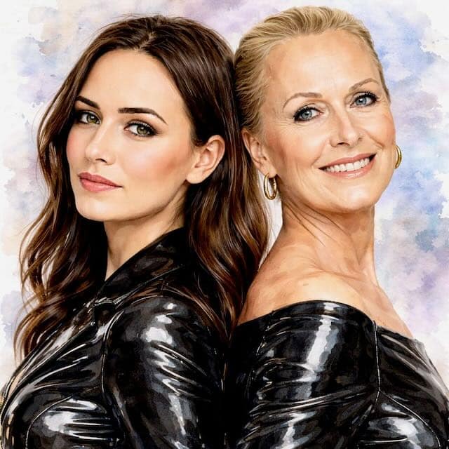 Portraitbild von Lady Victoria und Lady Sas, detaillierte Illustration