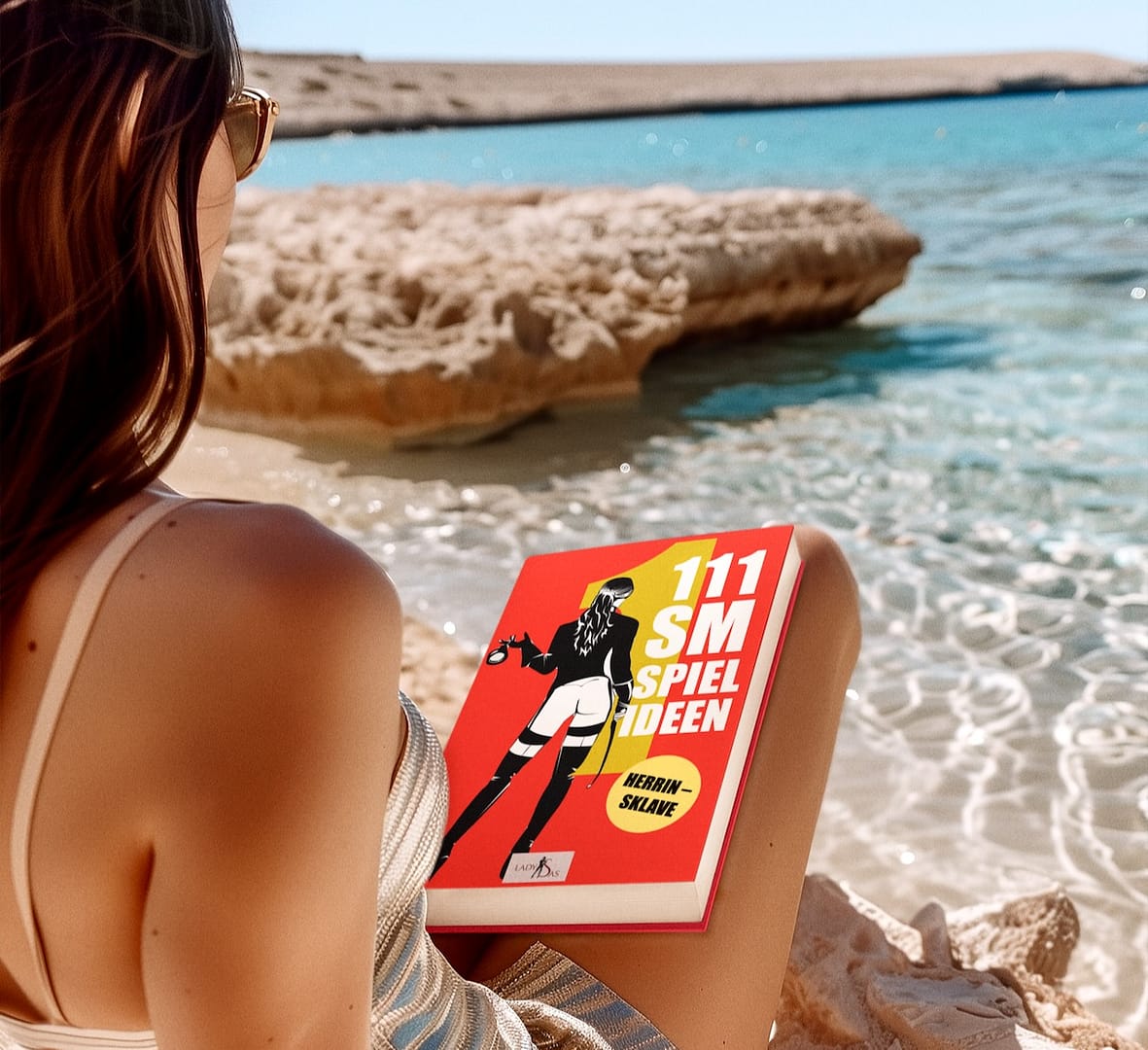 111 sm spielideen buch: leserin im urlaub am strand