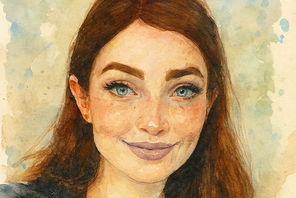 Trans-Ikone Natalie Mars als Portrait und Wasserfarbenillustration.